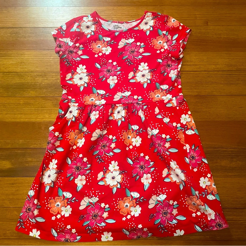Rumi + Ryder Floral Red Kids Dress Size 12-14